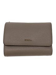 画像：3つ折り財布/レザー/BEG/レディース