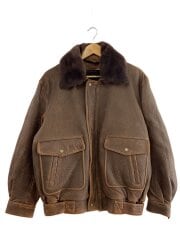 画像：TOBEL/レザージャケット・ブルゾン/L/羊革/BRW/無地