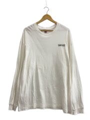 画像：長袖Tシャツ/XL/コットン/WHT/無地