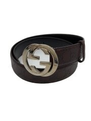 画像：ベルト/レザー/BRW/総柄/メンズ/114984