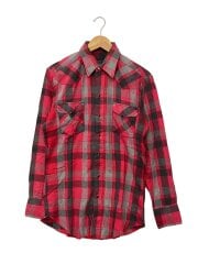 画像：長袖シャツ/34/コットン/RED/チェック//