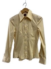 画像：90s/95SS/archive/変形/シェルボタン/長袖ブラウス/38/コットン/YLW/無地
