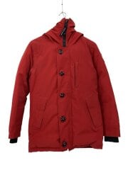 画像：ダウンジャケット/XS/ポリエステル/レッド/無地/3438JM/ファー欠損/使用感