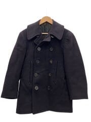 画像：ピーコート/--/ウール/BLK/無地/40s