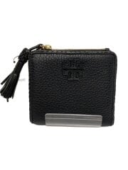 画像：2つ折り財布/レザー/BLK/無地/レディース