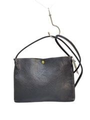 画像：ショルダーバッグ/レザー/BLK/無地