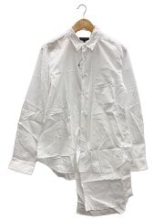 画像：長袖シャツ/M/コットン/WHT/無地/PD-B035