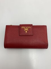 画像：長サイフ/牛革/RED/無地/レディース