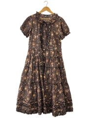 画像：半袖ワンピース/L/コットン/BLK/花柄/A2151FAY303//
