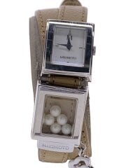 画像：クォーツ腕時計/アナログ/レザー/WHT/BEG