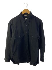画像：WOOL MAX GABARDINE SHIRT/3/ウール/BLK