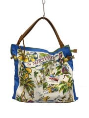 画像：トートバッグ/--/BLU/総柄/スカーフ柄バッグ