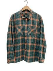 画像：長袖シャツ/XL/コットン/GRN/チェック/26RS-0206