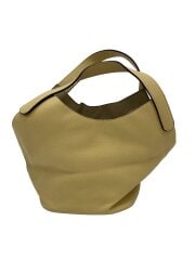 画像：ハンドバッグ/レザー/BEG/無地/.