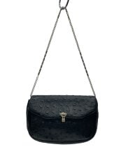 画像：ショルダーバッグ/レザー/BLK/無地