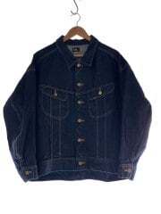 画像：Gジャン/M/コットン/ネイビー/無地/lm4682/supersizet