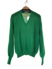 画像：60s/100％ALPACA/Vネックセーター/グリーン/オーストラリア製