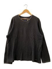 画像：長袖Tシャツ/XL/コットン/ブラック/無地/サーマル/90s/イロアセ有//