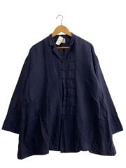 画像：長袖シャツ/M/レーヨン/NVY/無地/18SS-JKL-006//
