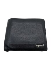 画像：2つ折り財布/レザー/BLK/メンズ/OAH17-01