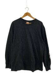 画像：長袖Tシャツ/M/コットン/BLK/プリント