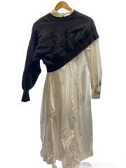 画像：ONE-SHOULDER ASYMMETRY DRESS/36/コットン/BLK/300GS933-0270