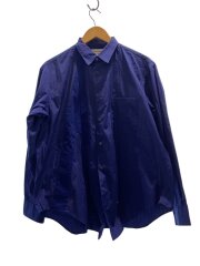 画像：シャツ/S/コットン/BLU/無地