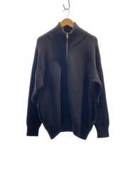 画像：OVERSIZED DRIVERS KNIT ZIP JACKET/ドライバ/S/ウール/BLK/毛玉有