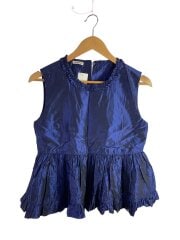 画像：ノースリーブカットソー/42/シルク/BLU/無地