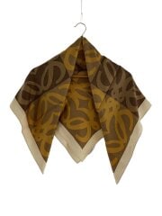 画像：ホツレ有/スカーフ/シルク/GLD/総柄/レディース