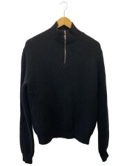 画像：JieDa/ HALF ZIP KNIT/1/ウール/ブラック/Jie-24W-KN01