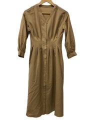 画像：長袖ワンピース/36/ポリエステル/BEG/無地/102027-14-370-84-360