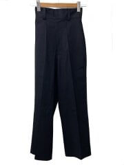 画像：ハイウエストストレートパンツ/XS/コットン/BLK/無地/7S404