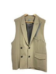 画像：ジレベスト/1/ポリエステル/BEG/無地/242257001