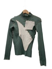 画像：長袖ブラウス/--/ポリエステル/GRN