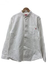 画像：サッカー生地/長袖シャツ/XL/コットン/WHT/無地