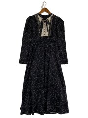 画像：Orangerie Dot Long Dress/長袖ワンピース/S/ポリエステル/BLK/ドット