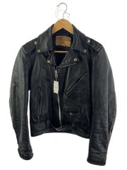 画像：ダブルライダースジャケット/34/レザー/BLK