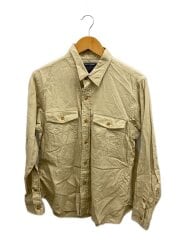 画像：長袖シャツ/L/コットン/BEG/無地