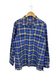 画像：ネルシャツ/L/コットン/NVY/オンブレCK