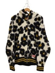 画像：hana leopard/フリースジャケット/L/ポリエステル/WHT/花柄