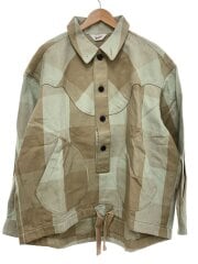 画像：長袖シャツ/L/コットン/GRN/チェック/WJSI2003