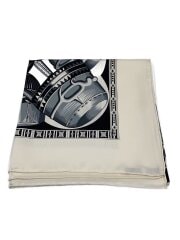 画像：スカーフ/シルク/WHT/総柄/レディース