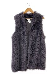 画像：フリースベスト/--/ポリエステル/GRY/無地/23-011-400-9091-3-0