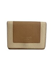 画像：3つ折り財布/レザー/BEG/レディース