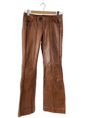 画像：ブーツカットパンツ/36/牛革/BRW