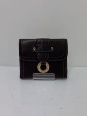 画像：2つ折り財布/レザー/BRW/レディース