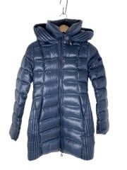 画像：ロングダウンジャケット/2/ナイロン/NVY/無地/LTA14A4179