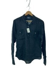 画像：90s/オープンカラー//マルチチポケットフラップ付き/ハーフボタン/LINEN1長袖シャツ/S/リネン