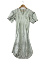 画像：半袖ワンピース/ポリエステル/グリーン/無地/アキコアオキ